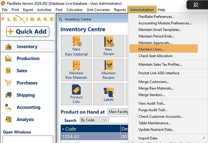 Admin - Maintain Users