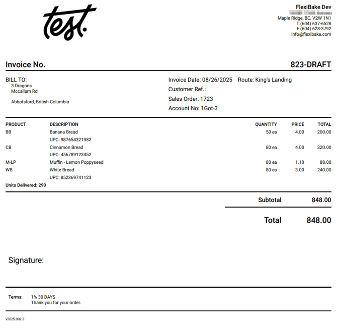 DSD Invoice - PDF