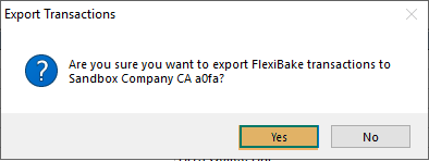 Export to QBO - Confirm Export