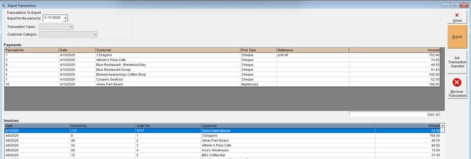 Export to QBO - Export button