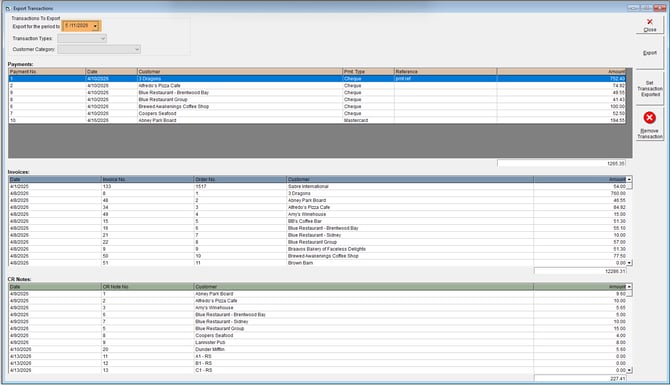 Export to QBO - Select End Date