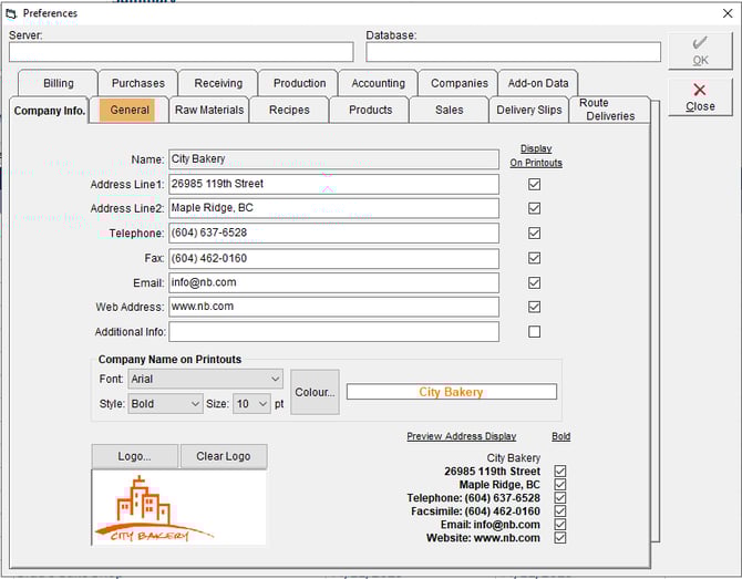FB Prefs - General Tab