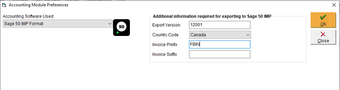 FlexiBake - Acct Mod Prefs Sage IMP Save