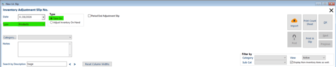 Type dropdown with Product, Recipe, and Raw Material options