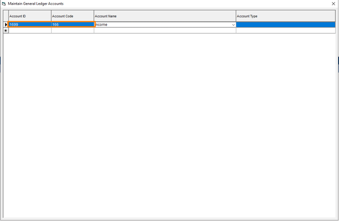 Maintain GL Accounts - Account ID and Account Code