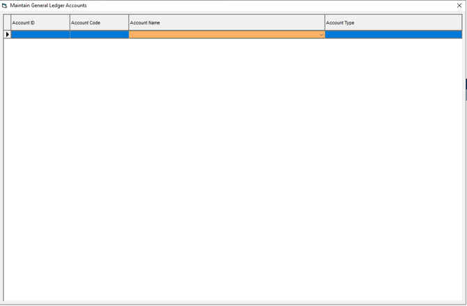 Maintain GL Accounts - Click Into Account Name
