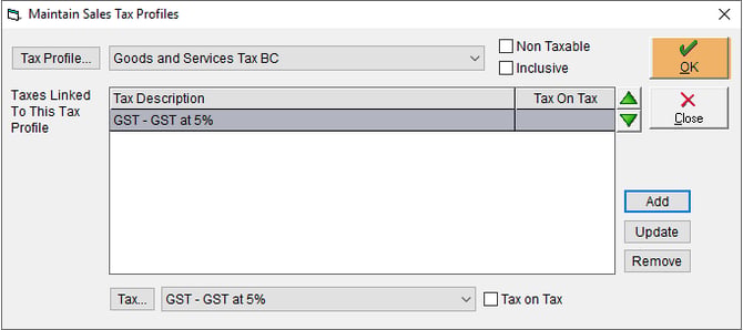 Maintain Sales Tax Profile - Save After Adding Tax Rates