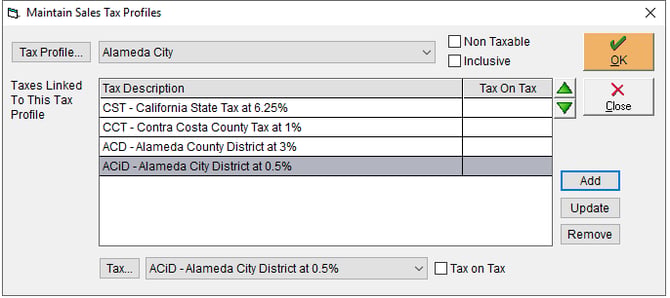 Maintain Sales Tax Profiles - Save Added Tax Rates - QBO US