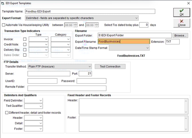 New EDI Template - Add Filename