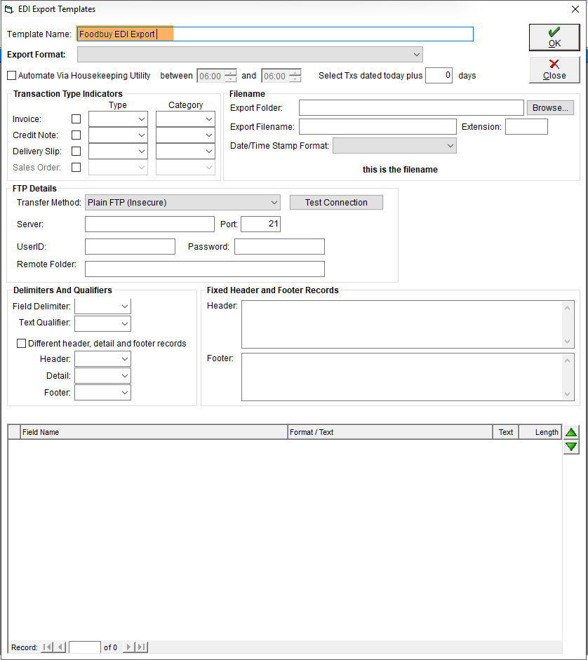 Edi Set Up Set up EDI Exporting