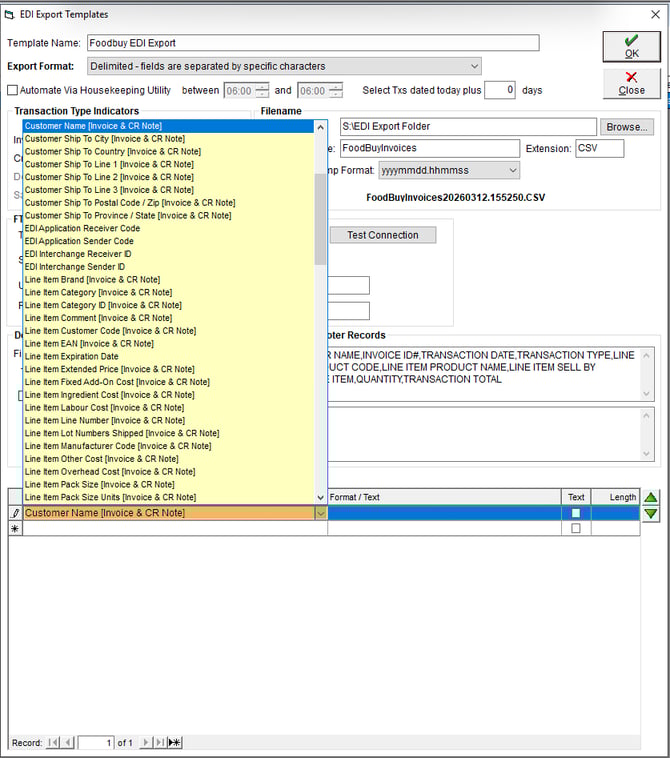 New EDI Template - Adding Fields