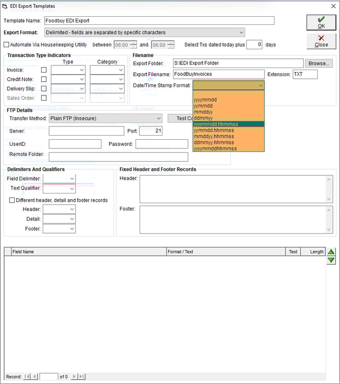 New EDI Template - Datetime for Filename