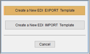New EDI Template - EDI Export Template