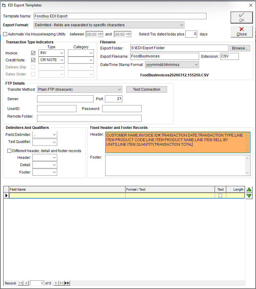 Set up EDI Exporting