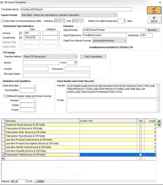 New EDI Template - OK Second Save