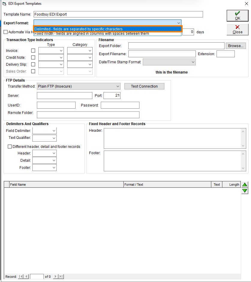 Csv Edi File Format Set up EDI Exporting
