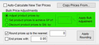 Bulk price adjustment