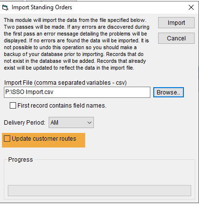 SSO_Import - Update Route