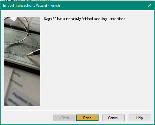 Sage - Invoices Import Finish