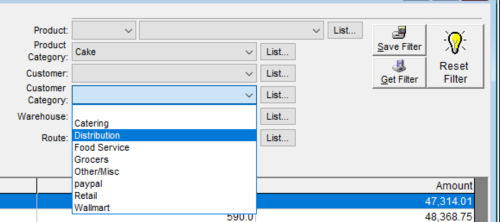 Filters available in Sales Analysis