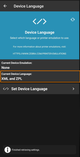 Zebra - language set