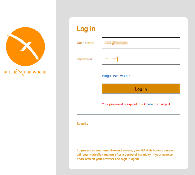 cloud.flexibake.com expired password