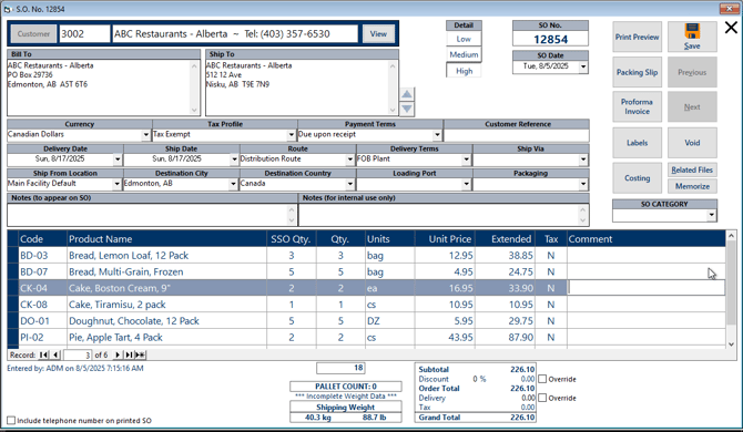 Sales Order