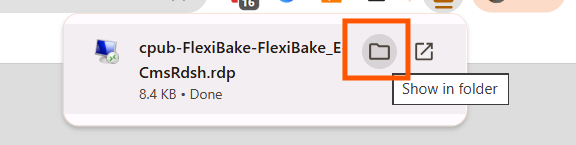 Downloaded RDP show in folder