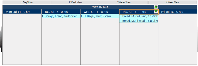 Schedule Production calendar with selected production date highlighted