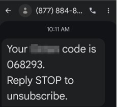 Enter SMS verification code to complete setup